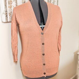 ~*Dana Buchman Light Rust V-Neck Cardigan - Size M*~